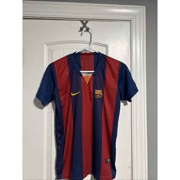 Nike FC Barcelona 2014-15 Authentic Cotton Jersey T-Shirt Size S‎